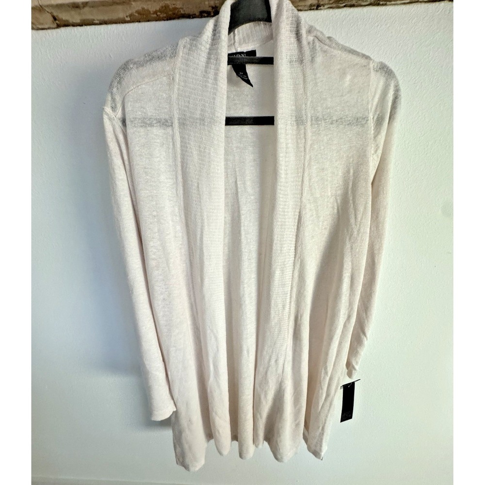 NWT Alfani Women's Lounge Cardigan Sz 2X Wrap Beige Oatmeal 100% Linen